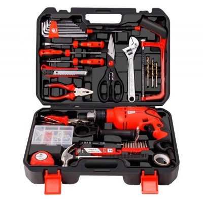 Kafuwell 108pcs Power Tools Set With Impact Electric Drill Hand Tool Set Household Tool Set